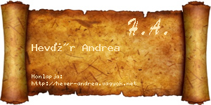 Hevér Andrea névjegykártya